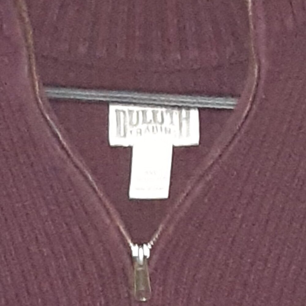 * Duluth Trading Company * Substantial Burgundy Sweater * Size 3XL * 1/4 Zip *